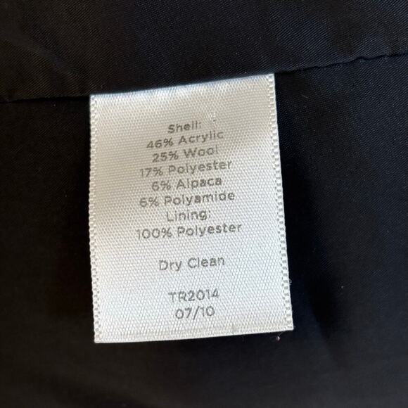 Talbots Double Breasted Tweed Wool Blend Jacket Size 10 Petite Black White - Picture 5 of 9